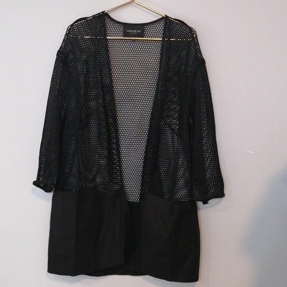 Lafayette Ursula Honeycomb Mesh Cardigan Topper - Picture 3 of 8